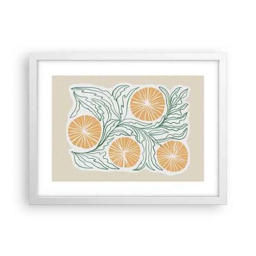 Pôster em moldura branca - Étnico com um toque de abstração - 40x30 cm