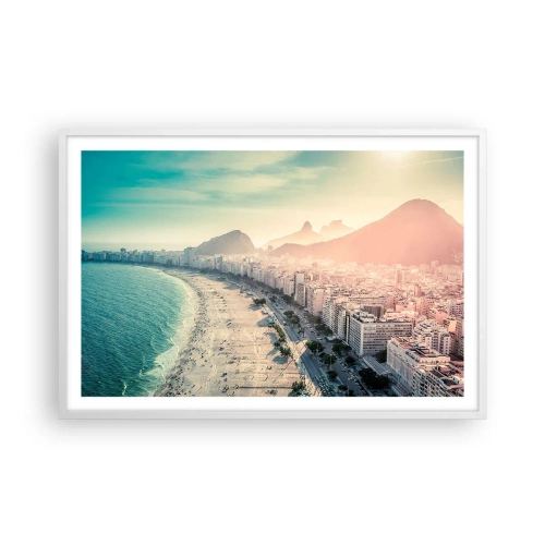 Pôster em moldura branca - Férias eternas no Rio - 91x61 cm