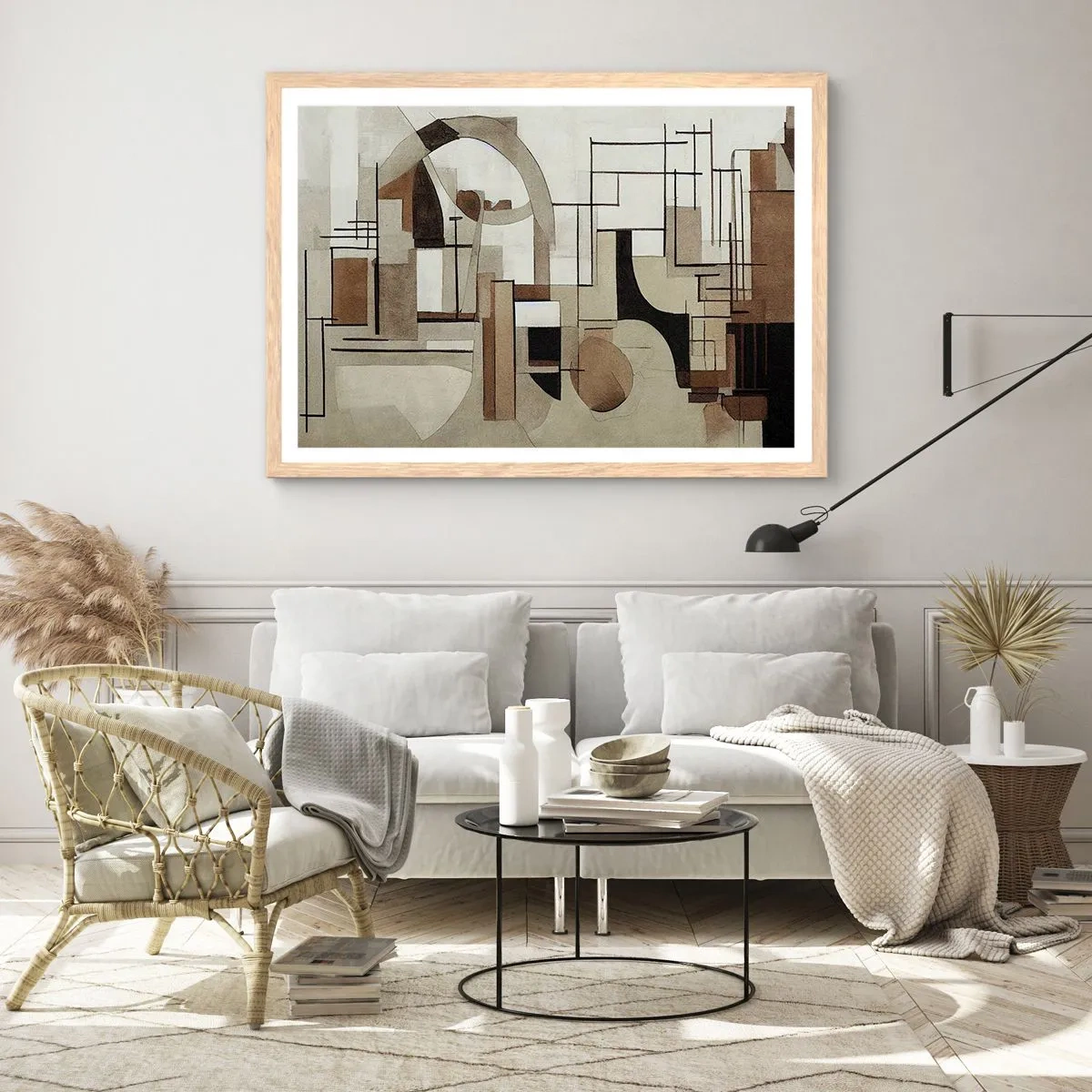 Pôster com moldura de carvalho claro - Paisagem urbana 2.0 - 50x40 cm