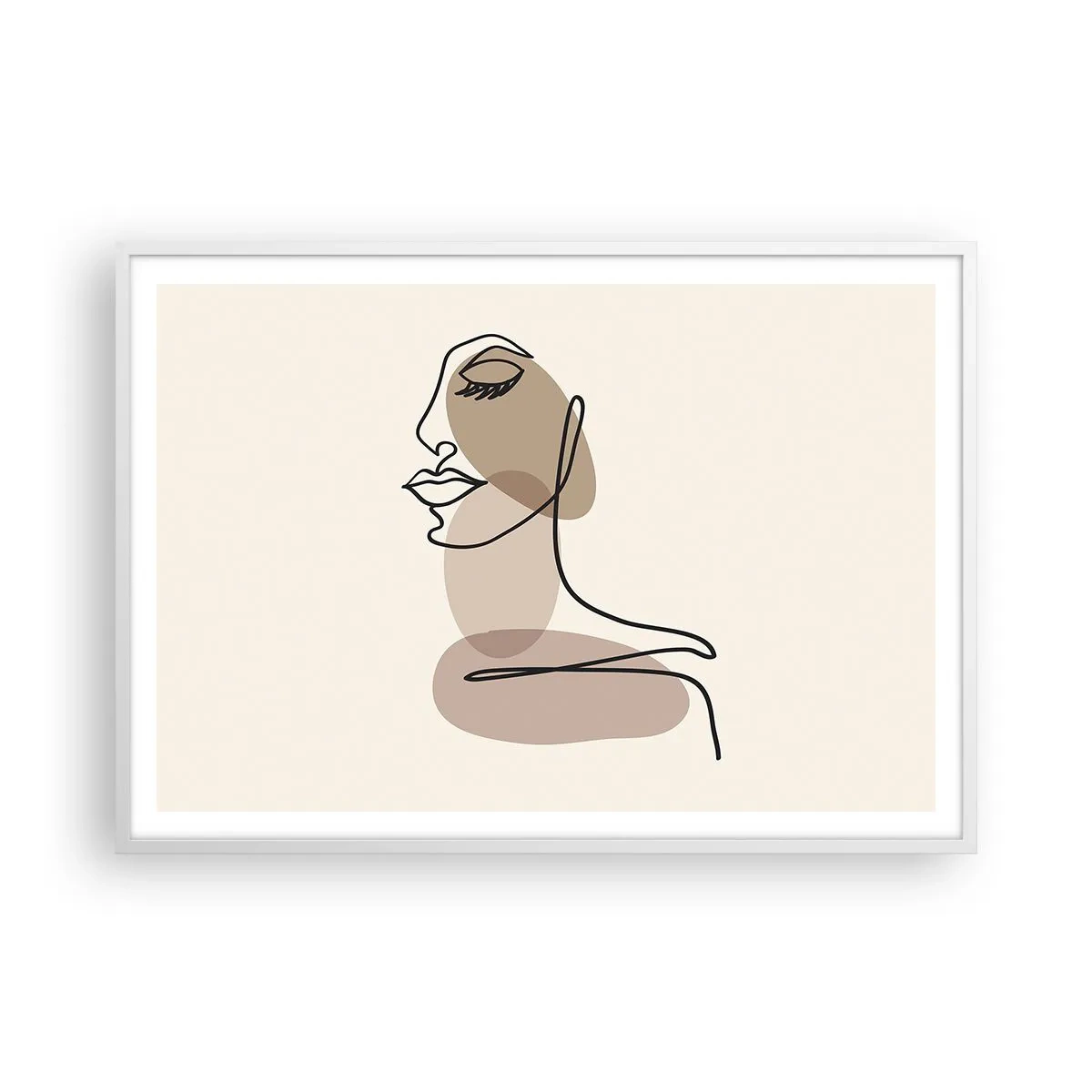 Pôster em moldura branca - Ouvindo-se a si própria - 100x70 cm