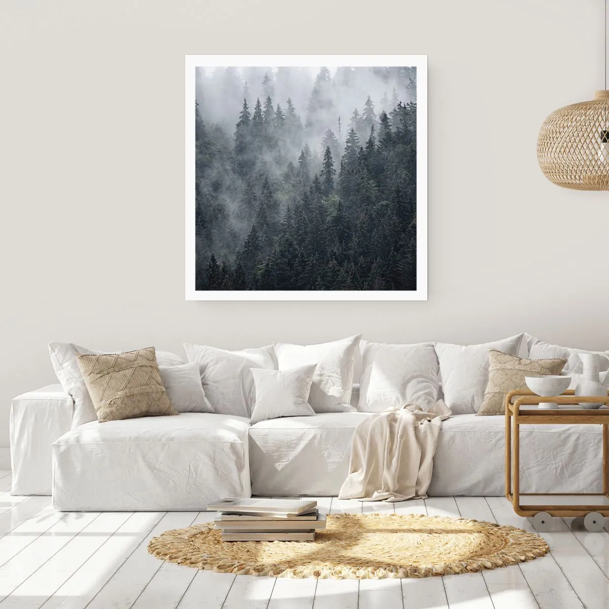 Pôster - O amanhecer da floresta - 40x40 cm