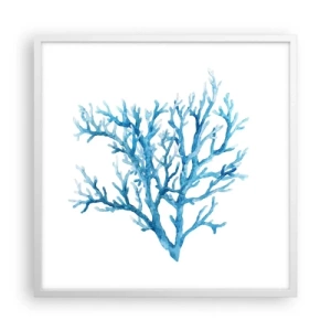 Pôster em moldura branca - Filigrana náutica - 60x60 cm