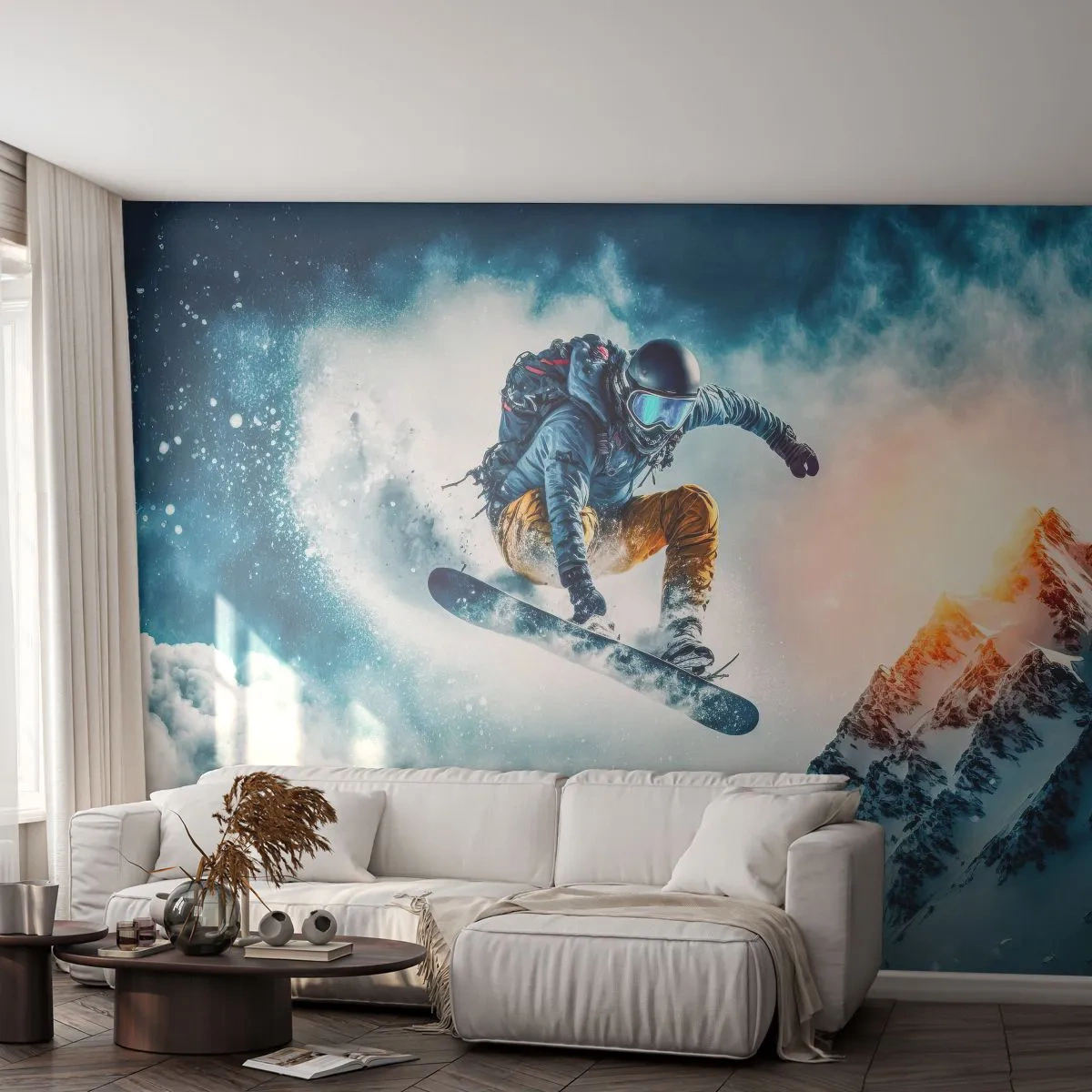 Papel de Parede Premium Canvas - Emoções extremas - Snowboard, Esporte, Inverno - 250x175 cm