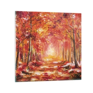 Quadro em vidro - Floresta de cobre - 60x60 cm