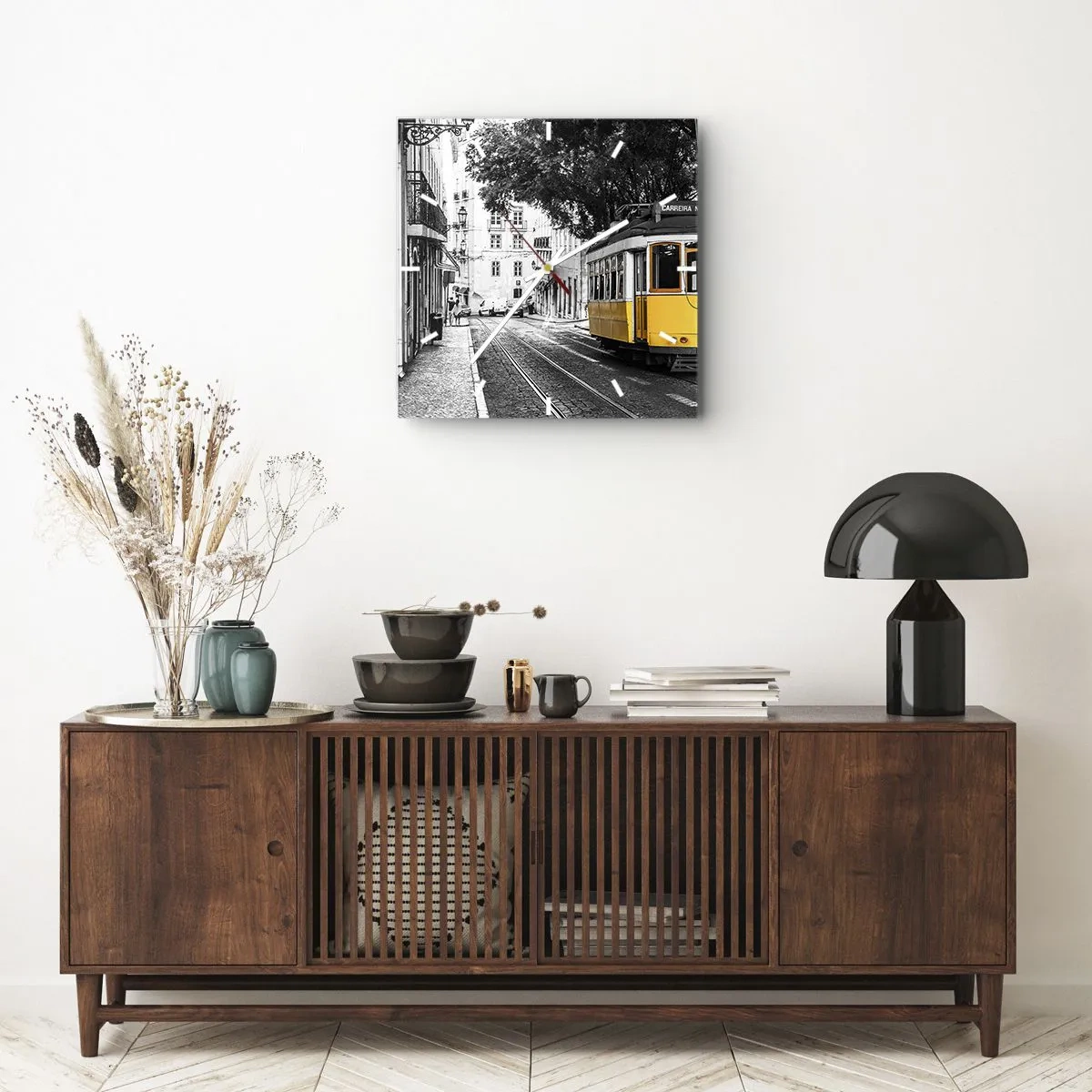 Relógio de parede - Relógio em vidro - E o fado ao fundo - 40x40 cm