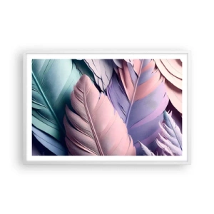 Pôster em moldura branca - Pássaro chique - 91x61 cm