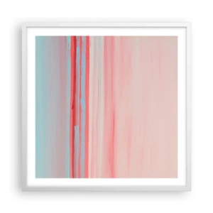Pôster em moldura branca - Abstração ao amanhecer - 60x60 cm
