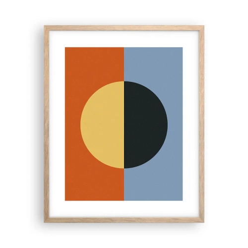 Pôster com moldura de carvalho claro - Composição do calor e do frio - 40x50 cm