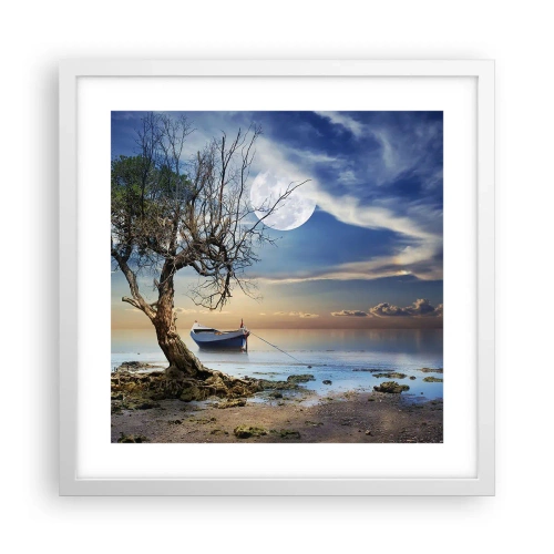 Pôster em moldura branca - É este o fim ou o começo? - 40x40 cm