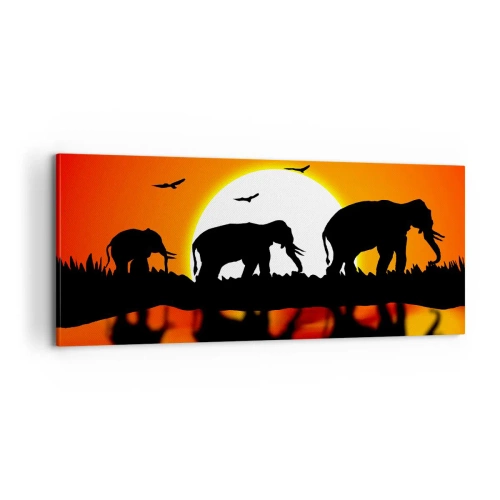 Quadro em tela - Uma pequena bebida à noite - 100x40 cm