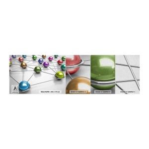 Amostra de papel de parede Premium Canvas - Teia cósmica - Abstração, Bolas Metálicas, 3D - 100x30 cm