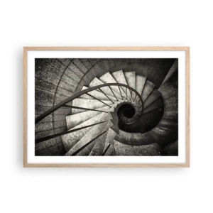 Pôster com moldura de carvalho claro - Suba as escadas, desça as escadas - 70x50 cm