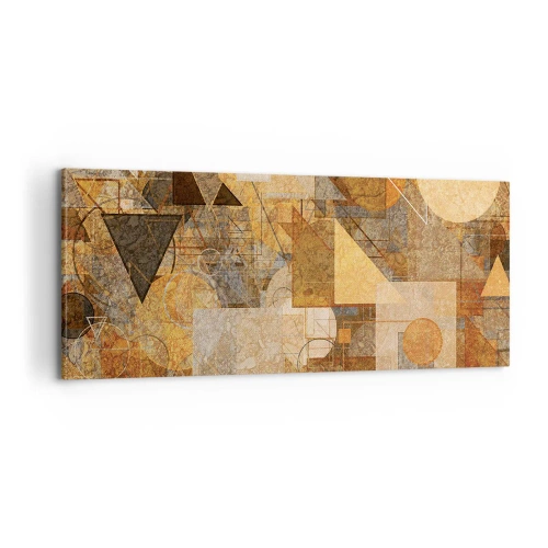 Quadro em tela - Estudo Cubista em Bronze - 100x40 cm