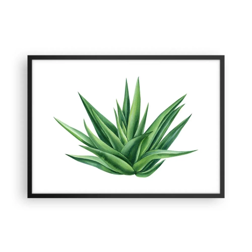 Pôster com moldura preta - Verde – força – vida - 70x50 cm
