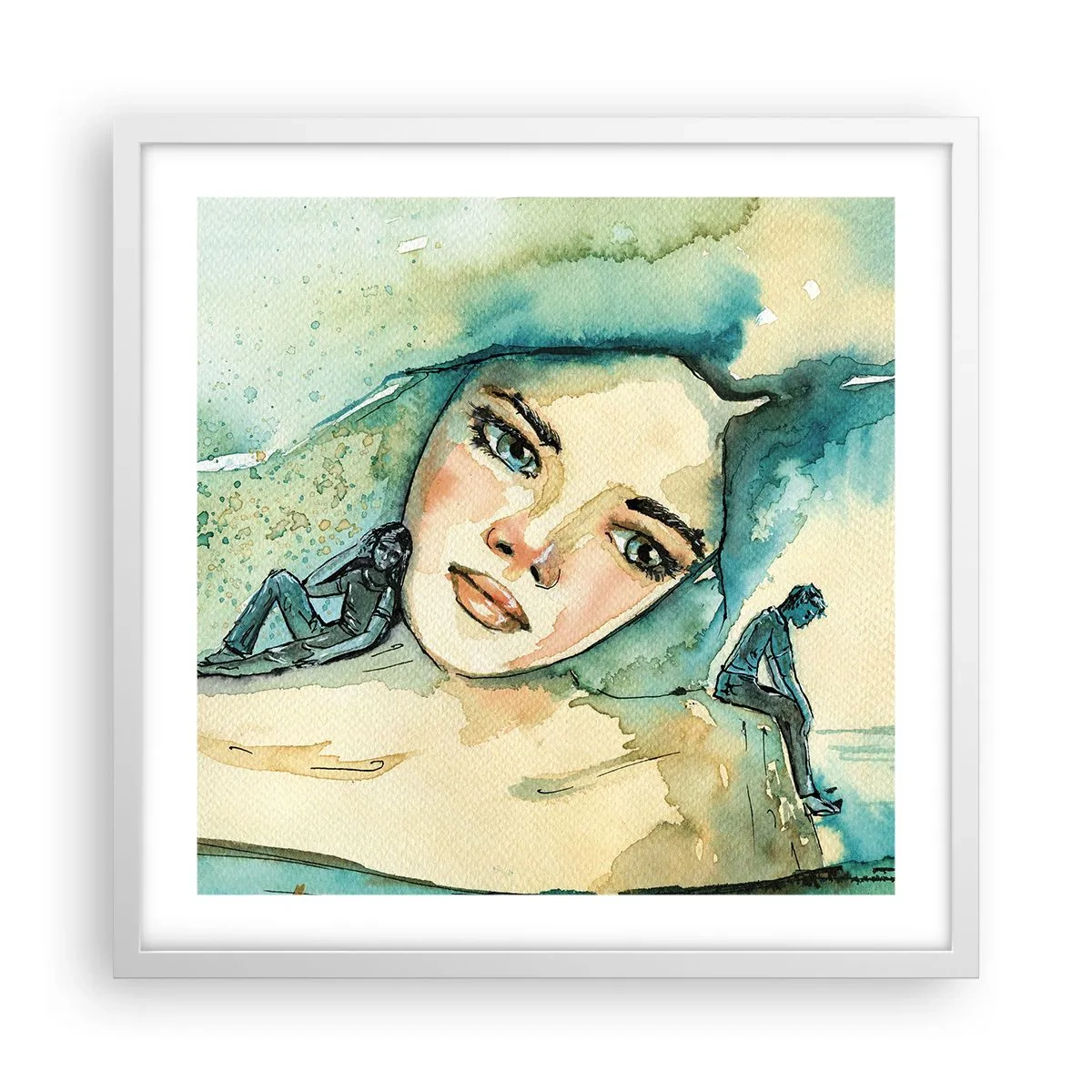 Pôster em moldura branca - Am I blue? - 50x50 cm