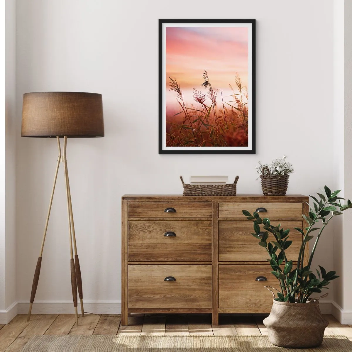 Pôster com moldura preta - Papagaios, balões, vento - 61x91 cm