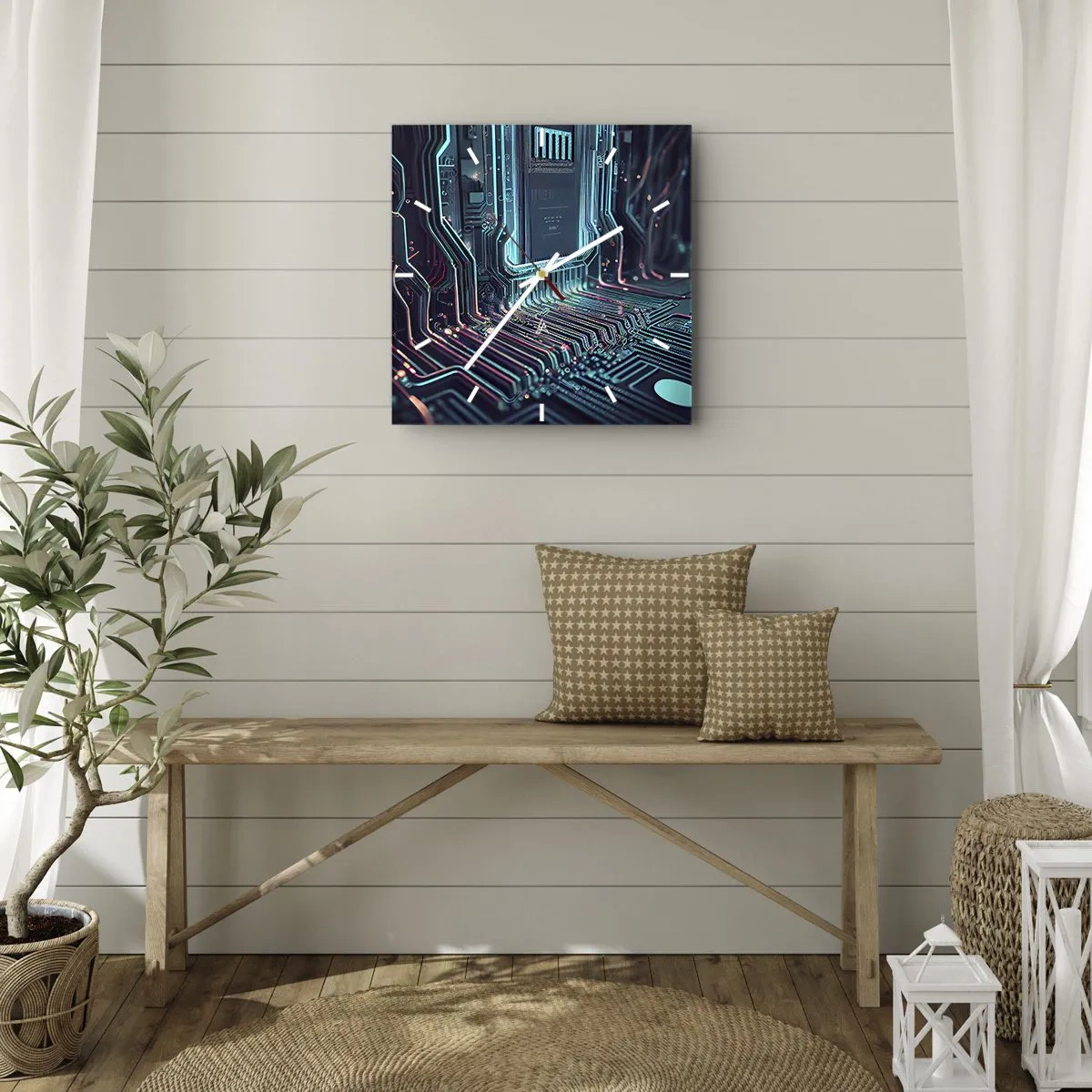 Relógio de parede - Relógio em vidro - Só estou a pensar... - 40x40 cm