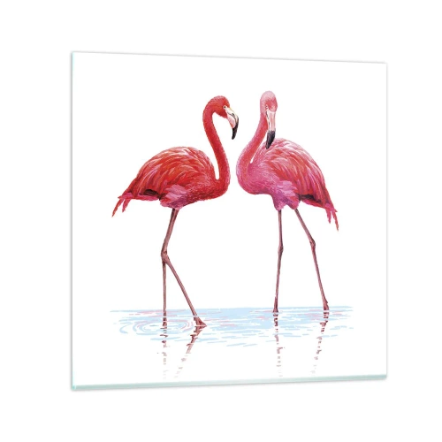 Quadro em vidro - Rosa randez-vous - 50x50 cm