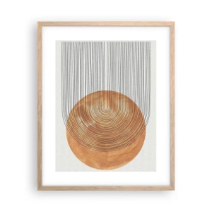 Pôster com moldura de carvalho claro - Composição solar - 40x50 cm