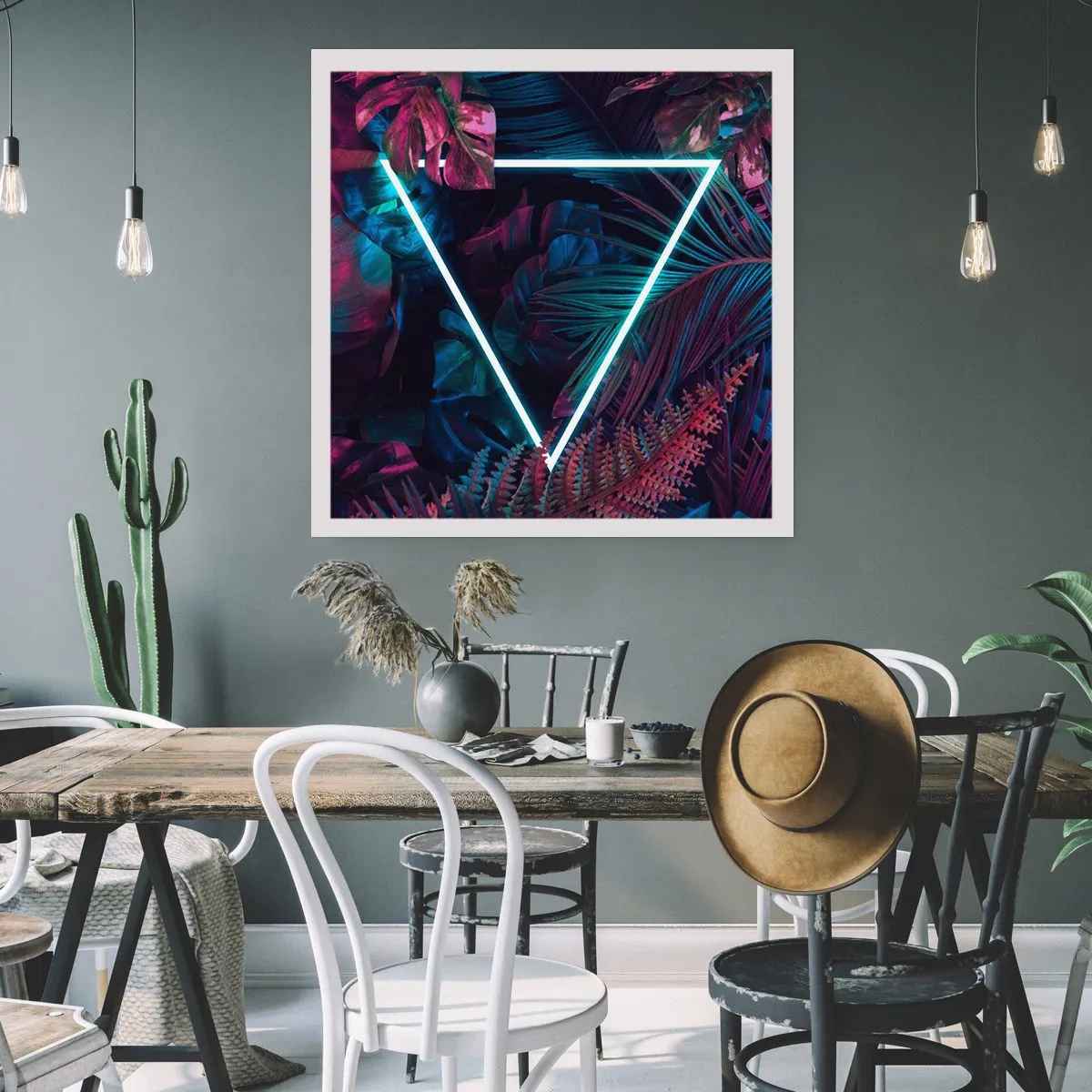 Pôster - Jardim estilo discoteca - 50x50 cm