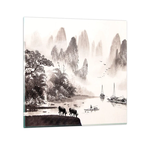 Quadro em vidro - O cotidiano exótico do Oriente - 30x30 cm