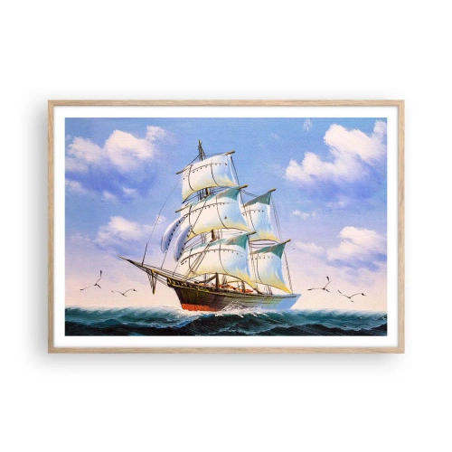 Pôster com moldura de carvalho claro - Orgulhosamente com o vento - 100x70 cm
