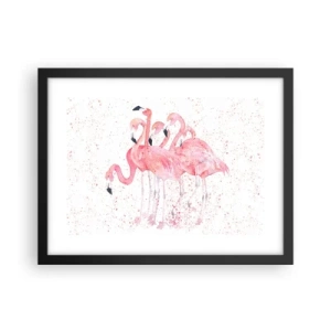 Pôster com moldura preta - Conjunto cor-de-rosa - 40x30 cm