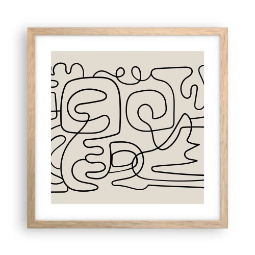 Pôster com moldura de carvalho claro - Na trilha - 40x40 cm