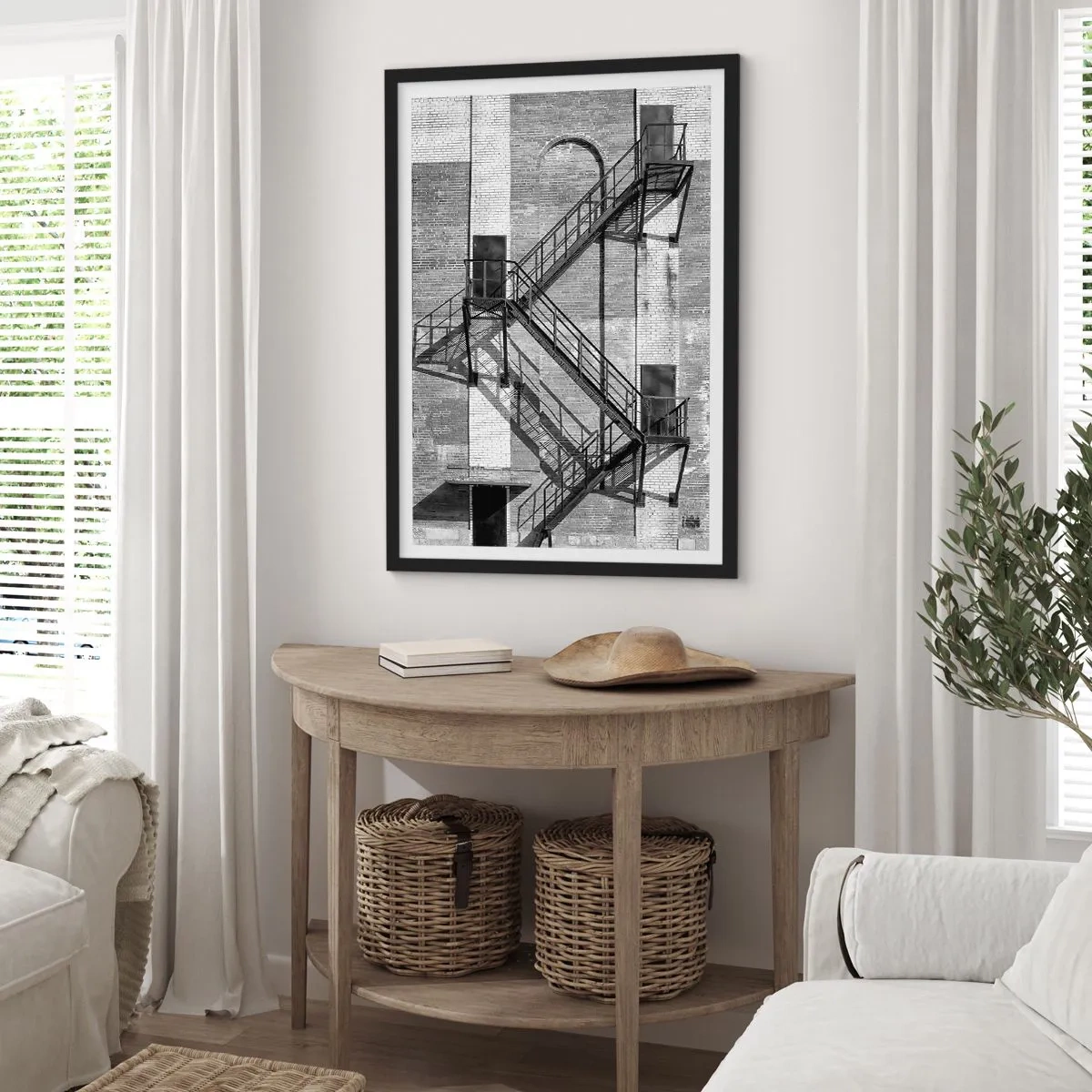 Pôster com moldura preta - Estilo industrial - 50x70cm - Estilo industrial - Decoração de parede moderna para a sala de estar e quarto ARTTOR