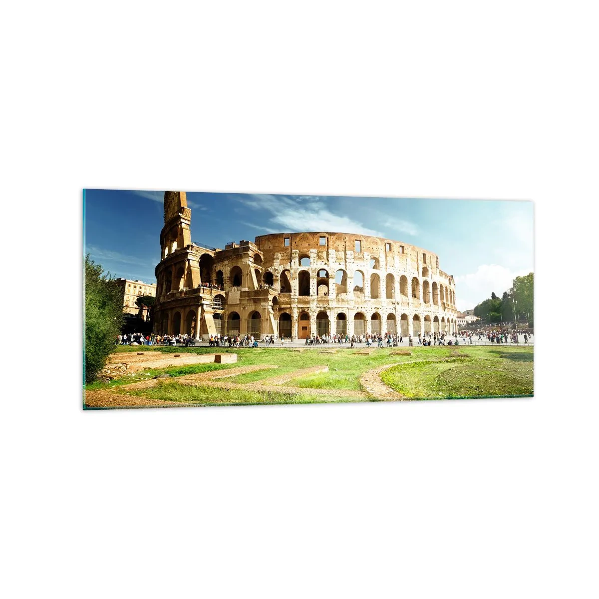 Quadro em vidro - Ainda pode-se ouvir o barulho das armas - 120x50 cm