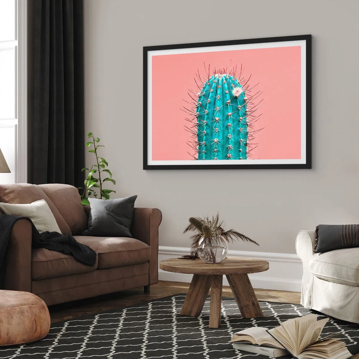 Pôster com moldura preta - Apenas olhe - 70x50 cm