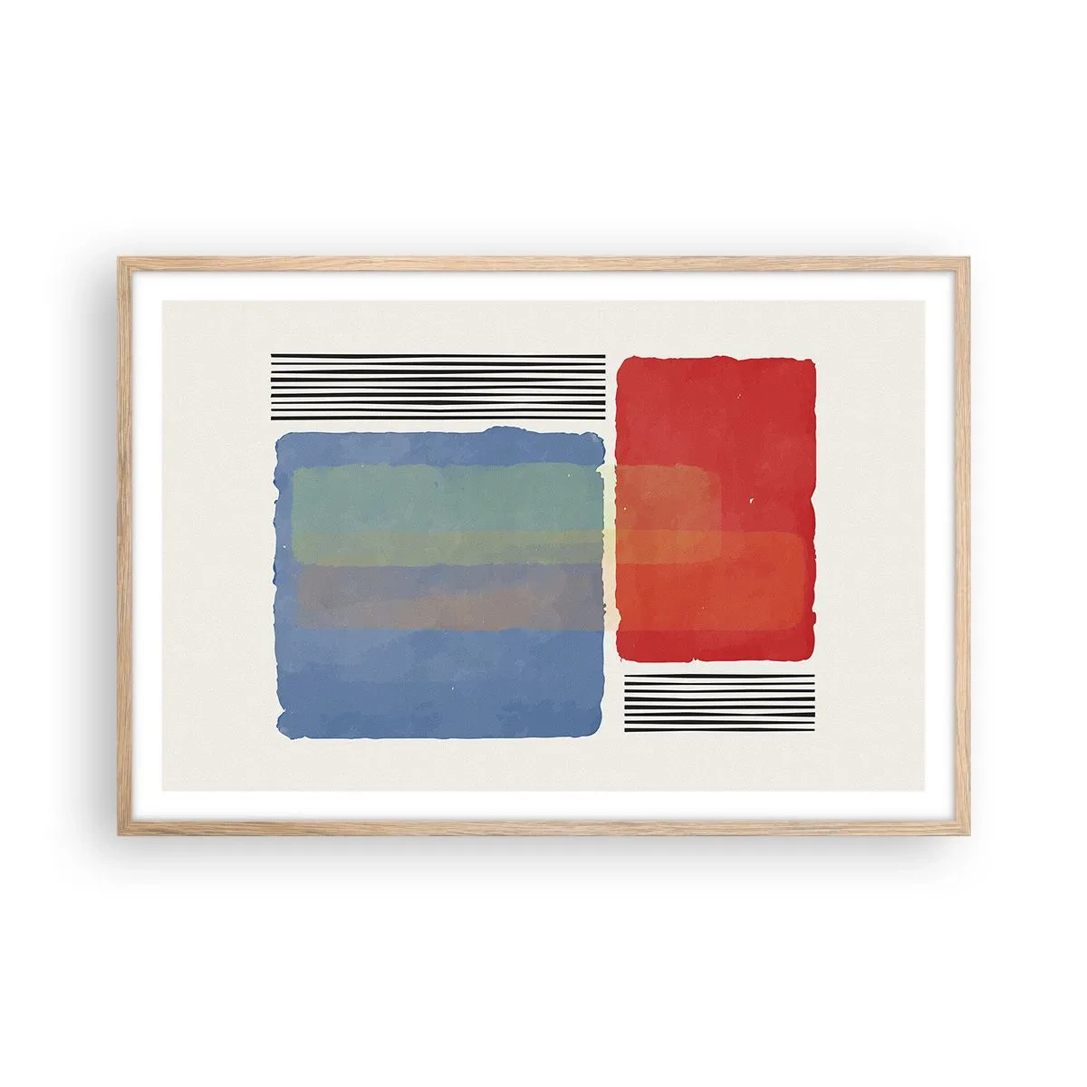 Pôster com moldura de carvalho claro - A alma da geometria - 91x61 cm