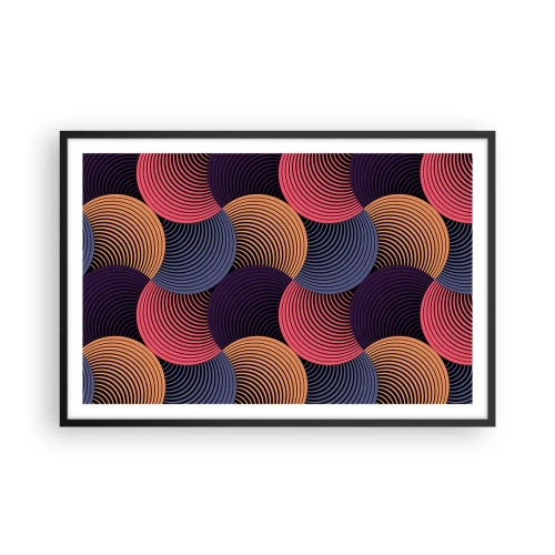 Pôster com moldura preta - Num ritmo circular - 91x61 cm