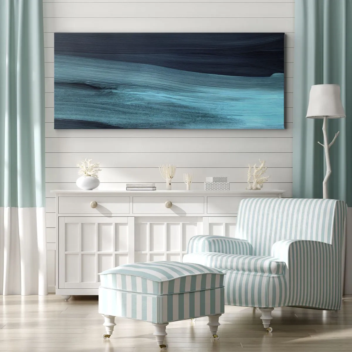 Quadro em tela - Vá com o fluxo - 120x50 cm