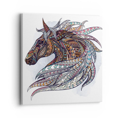 Quadro em tela - Corcel do guerreiro celta - 30x30 cm