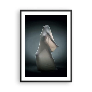Pôster com moldura preta - Uma figura escondida sob um material transparente em um fundo escuro - 50x70cm - Desejos ocultos - Decoração de parede moderna para a sala de estar e quarto ARTTOR