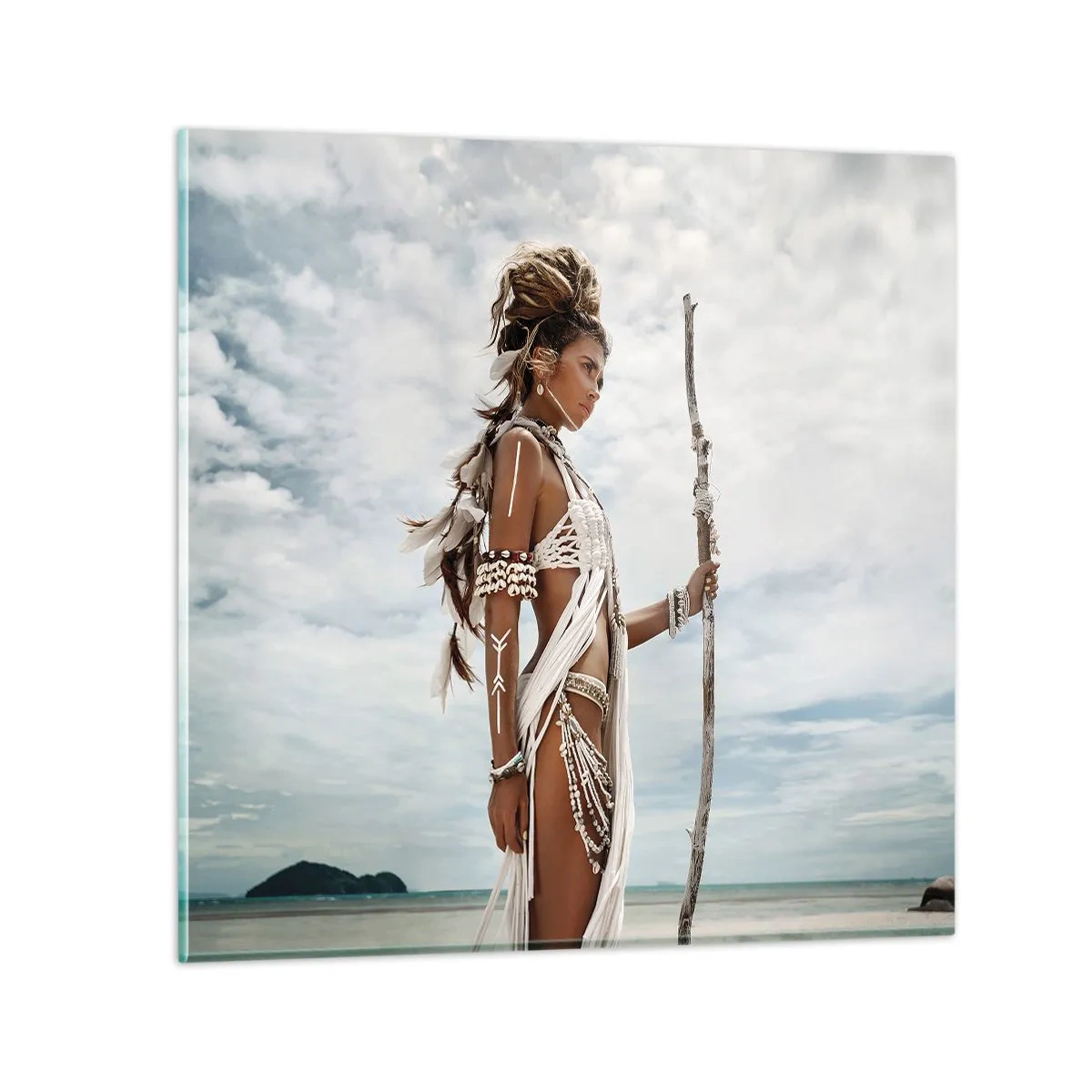 Quadro em vidro - Rainha dos trópicos - 50x50 cm