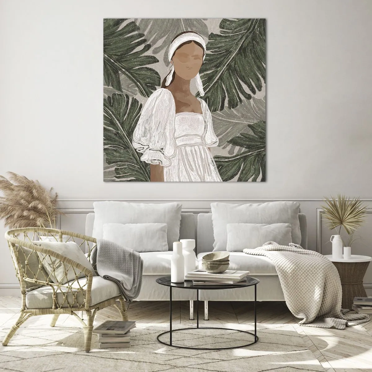 Quadro em vidro - Retrato exótico - 50x50 cm