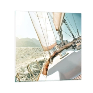 Quadro em vidro - Sob a vela - 70x70 cm