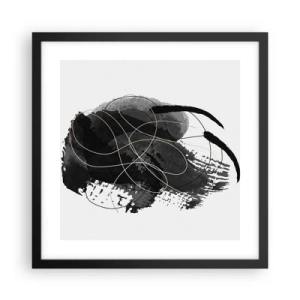 Pôster com moldura preta - Emergido do preto - 40x40 cm