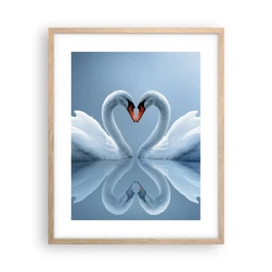 Pôster com moldura de carvalho claro - Hora do amor - 40x50 cm