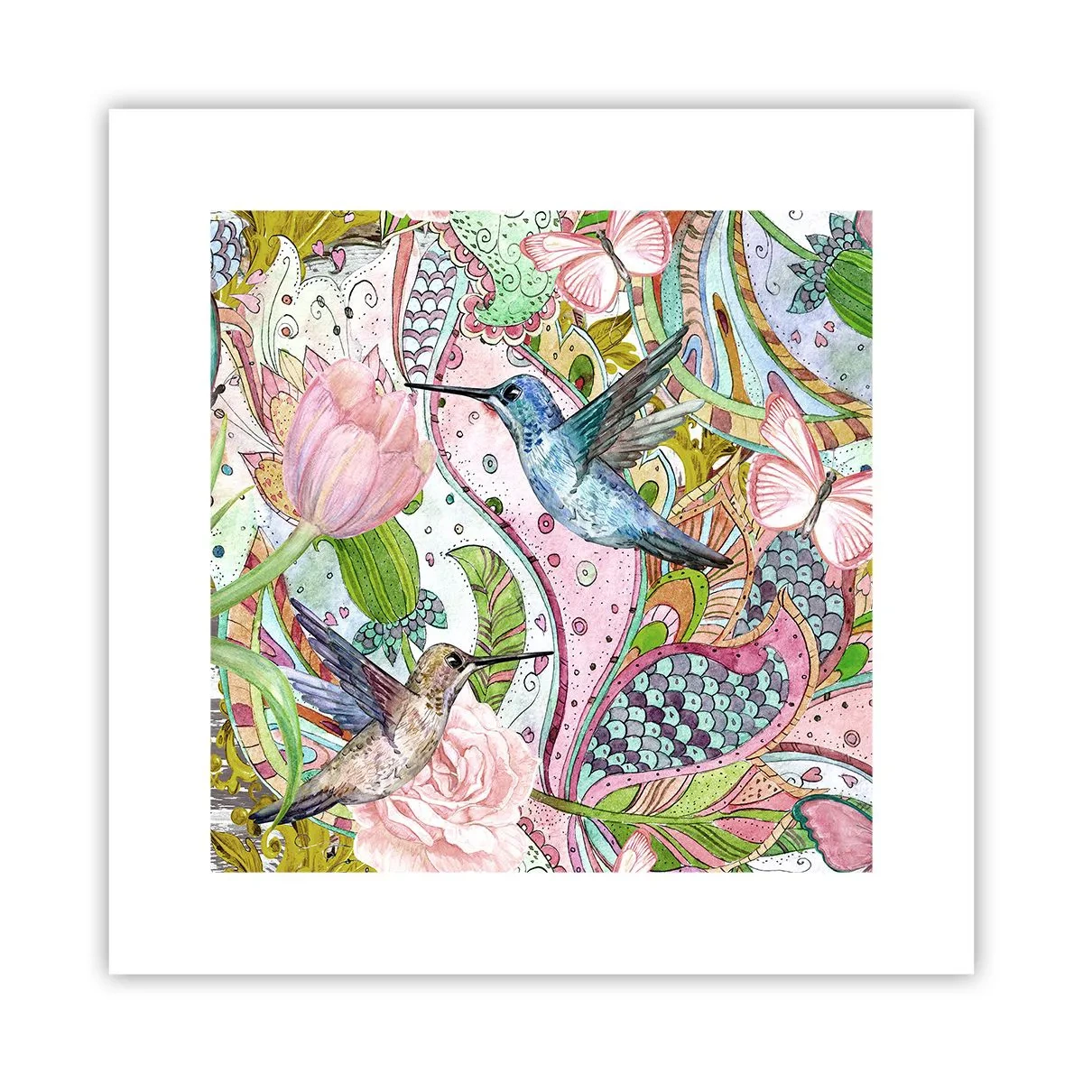 Pôster - Emaranhados em trepadeiras - 30x30 cm