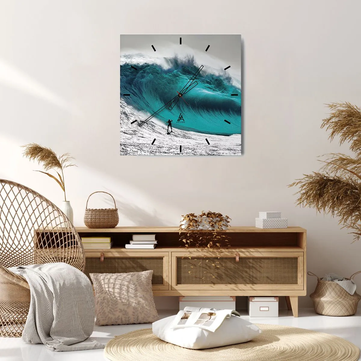 Relógio de parede - Relógio em vidro - Desafio aceite - 40x40 cm