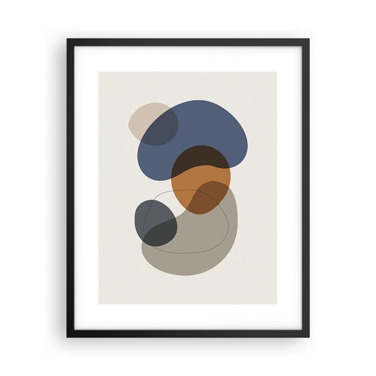 Pôster com moldura preta - Gotas de cor - 40x50 cm