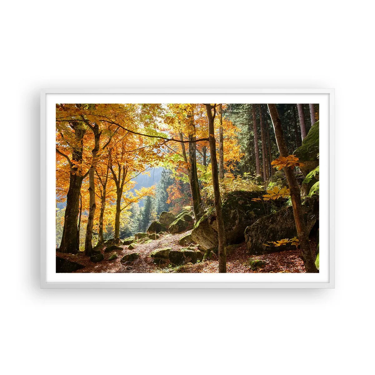 Pôster em moldura branca - Tempo para descansar - 91x61 cm