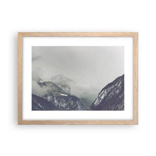 Pôster com moldura de carvalho claro - Vale nebuloso - 40x30 cm