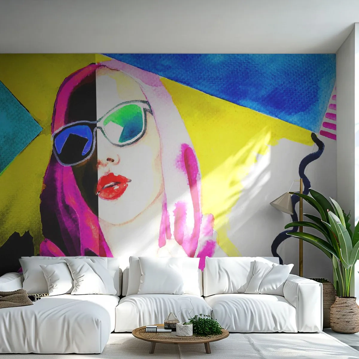 Papel de Parede Premium Sand - Eu não sou branca e não sou preta - Rosto de mulher, Retrato de uma mulher, Moda - 100x70 cm