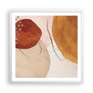 Pôster em moldura branca - Redondeza e movimento - 60x60 cm