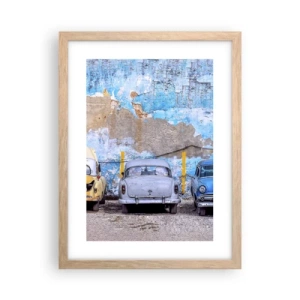 Pôster com moldura de carvalho claro - Encontro de Veteranos - 30x40 cm