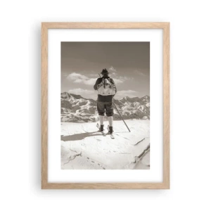 Pôster com moldura de carvalho claro - E as montanhas são as mesmas - 30x40 cm